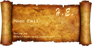 Heer Emil névjegykártya